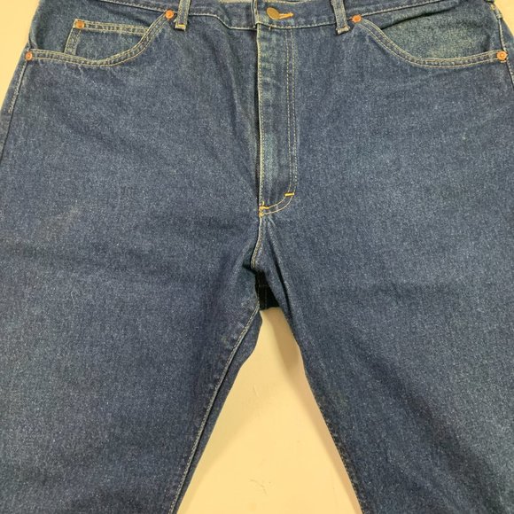 Vintage Lee Denim Dark Blue Jeans 42x34 - Picture 2 of 4